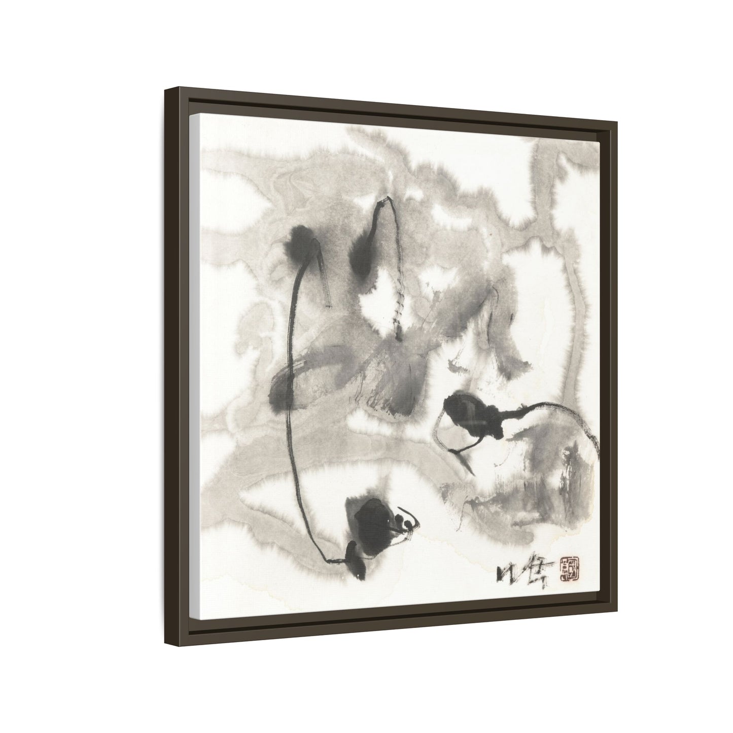 Framed Matte Canvas Art - Abstract Hotel Scenic Decor - Multi-Color Wall Art