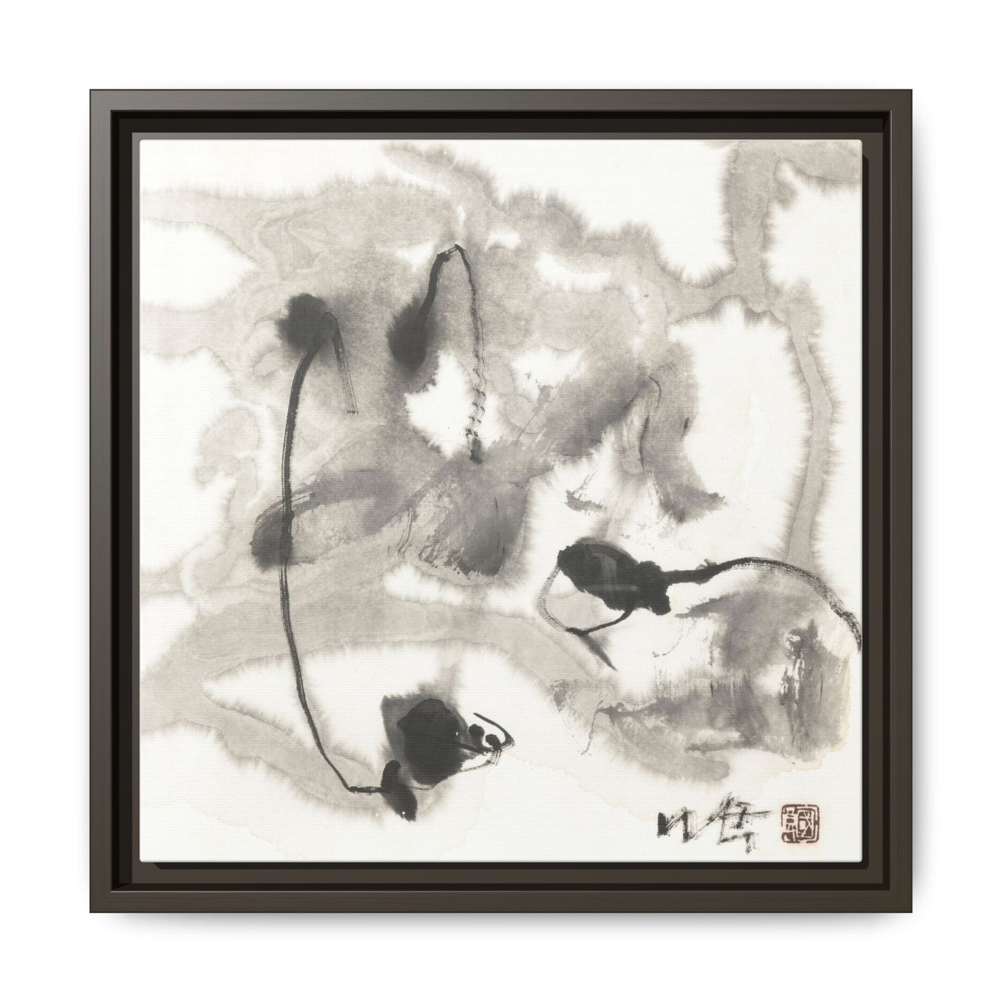 Framed Matte Canvas Art - Abstract Hotel Scenic Decor - Multi-Color Wall Art