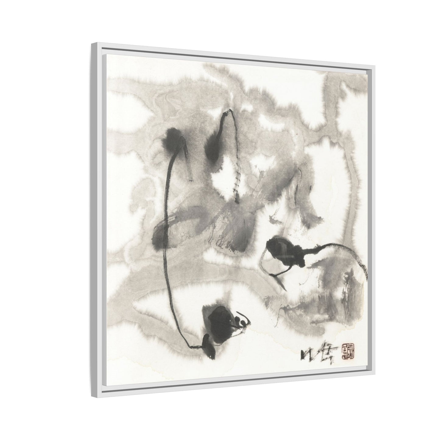 Framed Matte Canvas Art - Abstract Hotel Scenic Decor - Multi-Color Wall Art