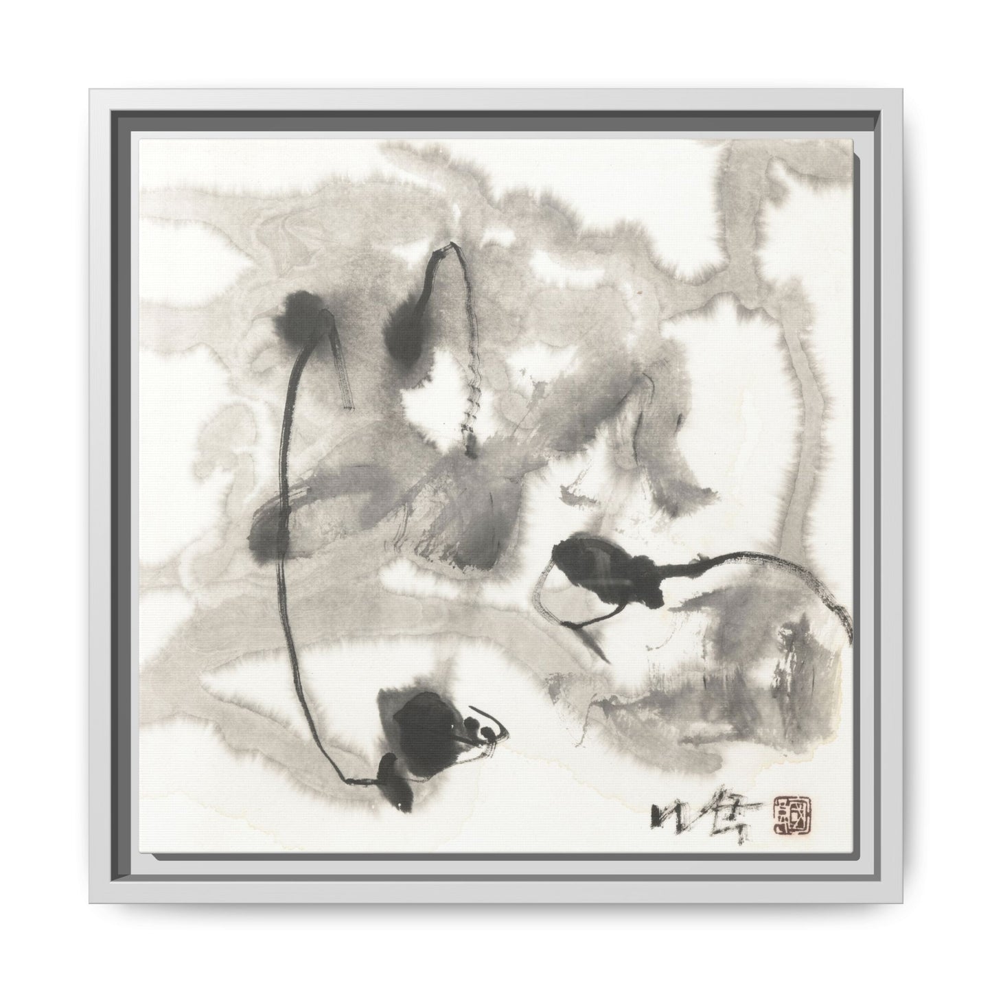 Framed Matte Canvas Art - Abstract Hotel Scenic Decor - Multi-Color Wall Art