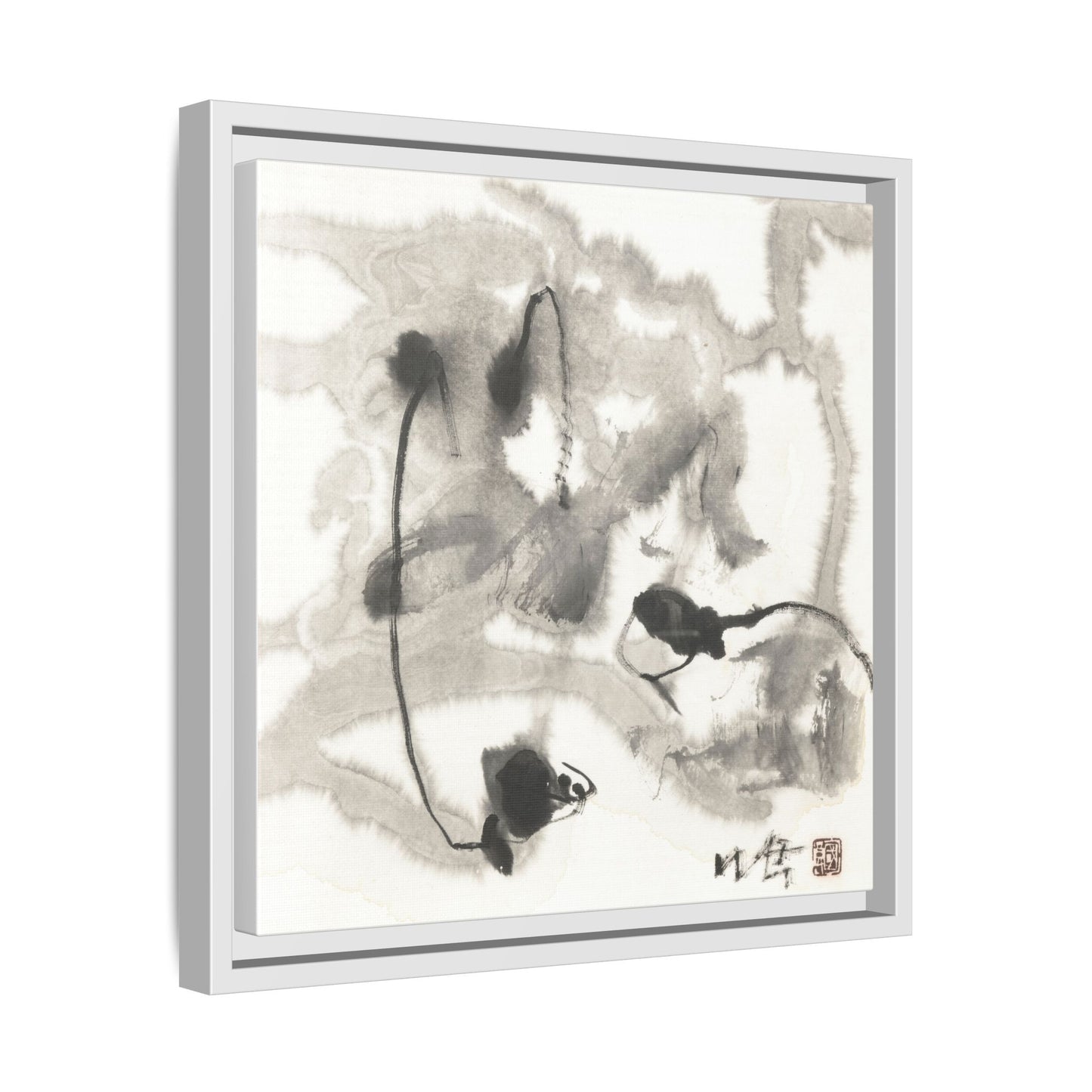 Framed Matte Canvas Art - Abstract Hotel Scenic Decor - Multi-Color Wall Art