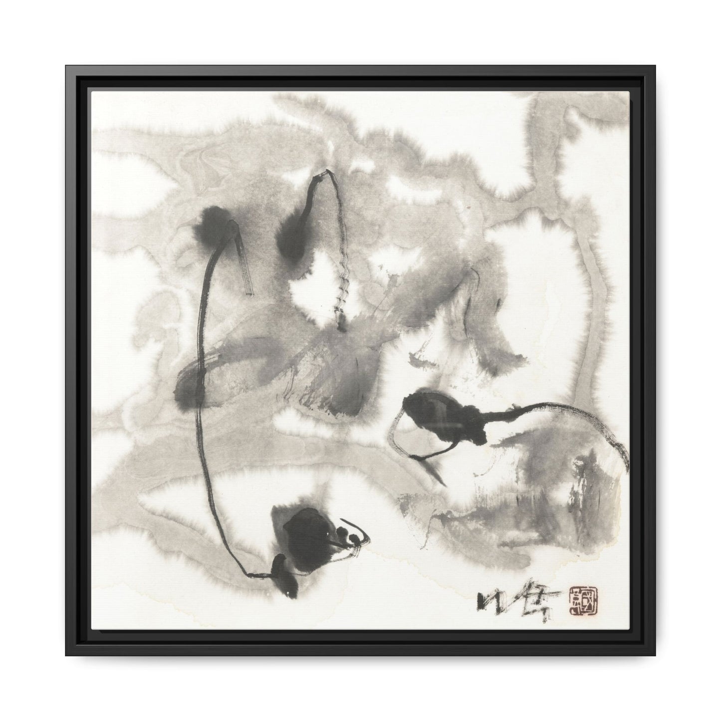 Framed Matte Canvas Art - Abstract Hotel Scenic Decor - Multi-Color Wall Art