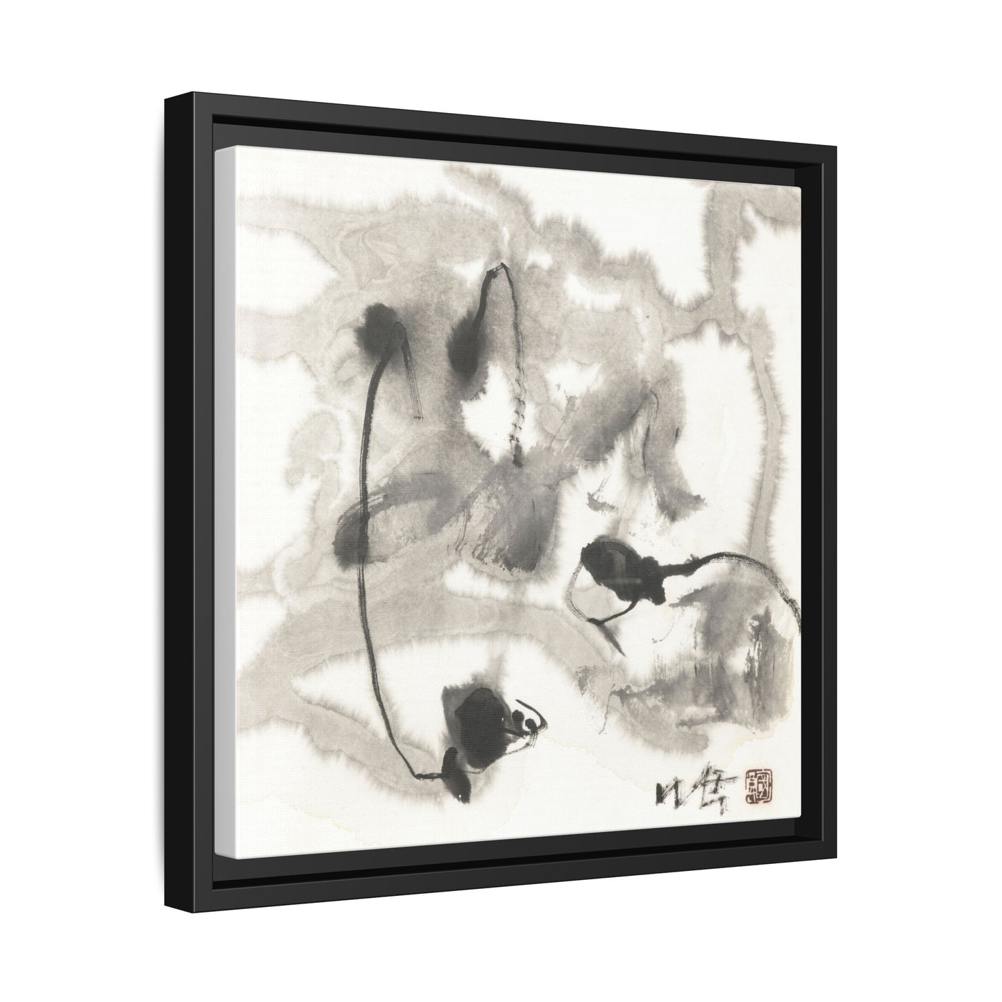 Framed Matte Canvas Art - Abstract Hotel Scenic Decor - Multi-Color Wall Art