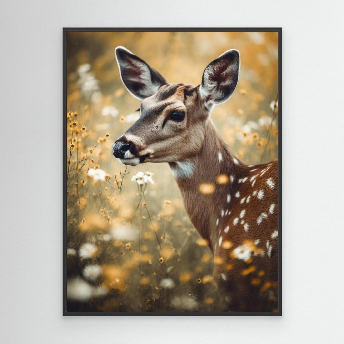 Deer In Flower Field by Treechild