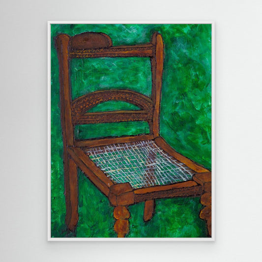Wooden  Chair On Green by Dale Hefer &Amp; Family