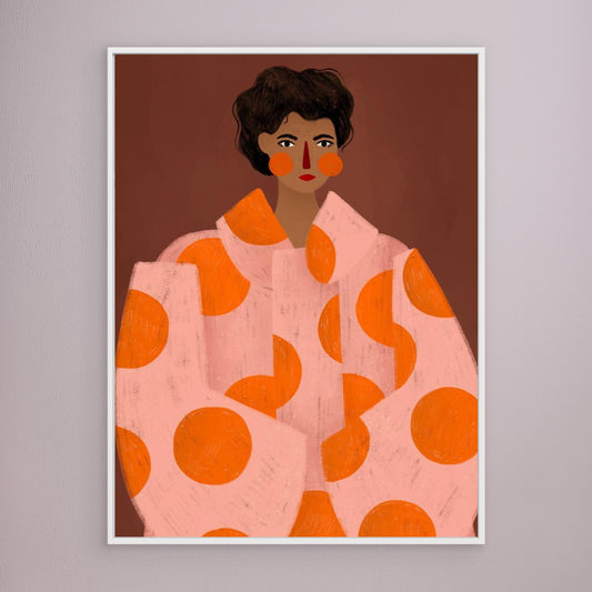 Woman With Orange Dots by Bea Müller