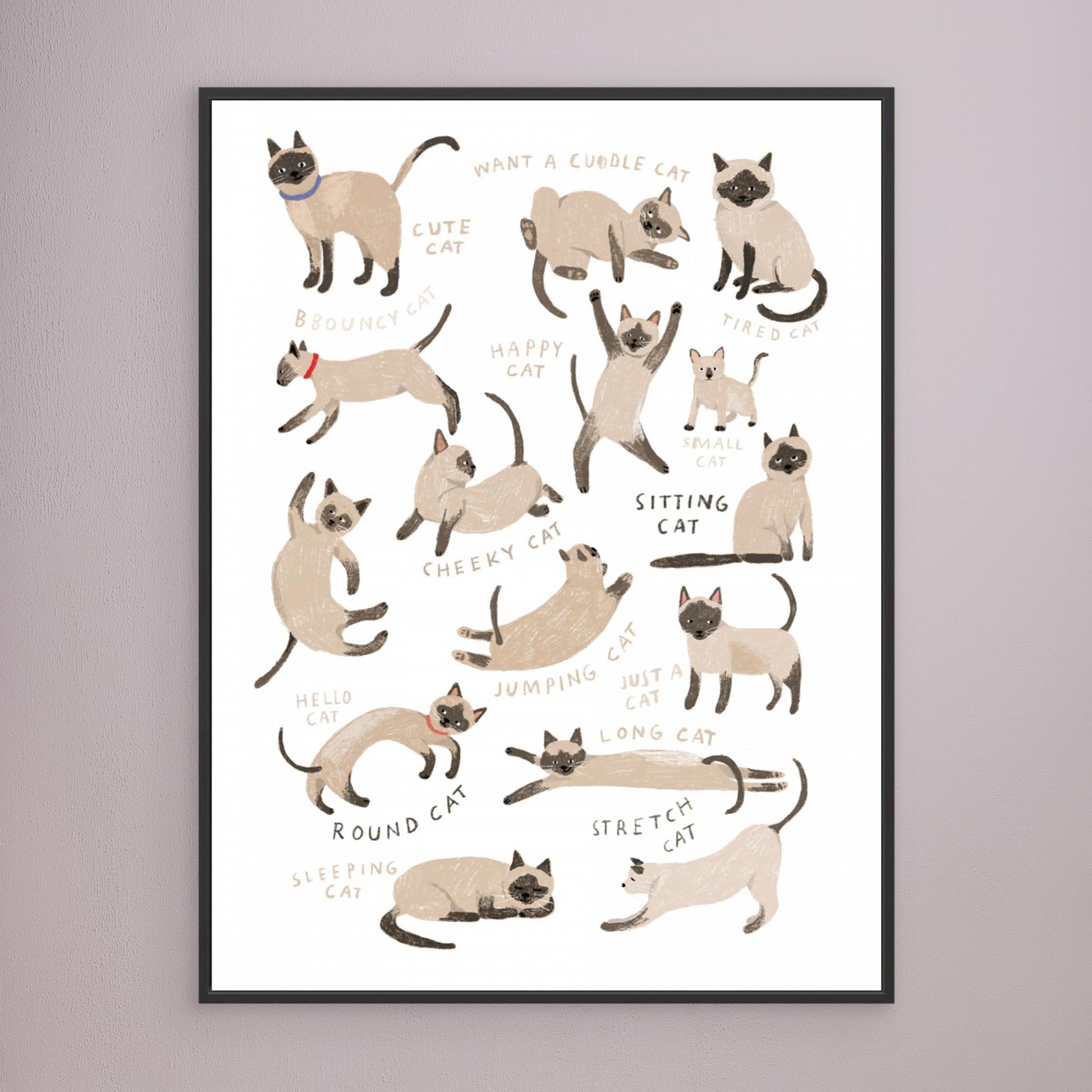 Siamese Cat Print by Hanna Melin
