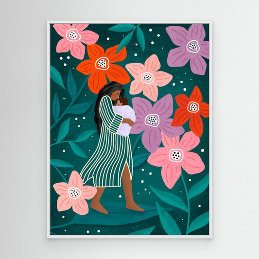 Mum and Baby in Floral Garden by Bea Müller