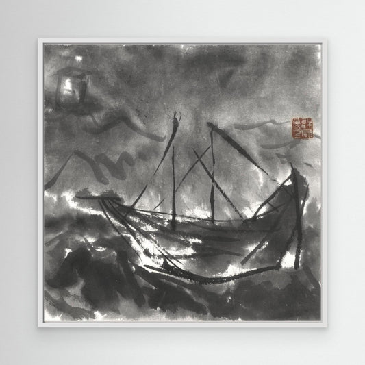Anchored at Night - Canvas Print