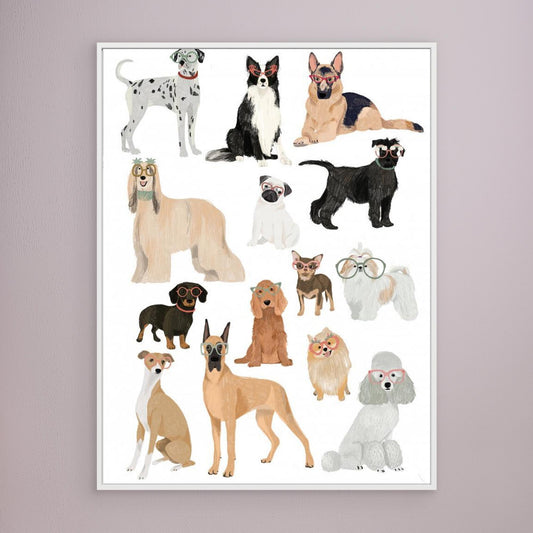Dogs in glasses Print by Hanna Melin