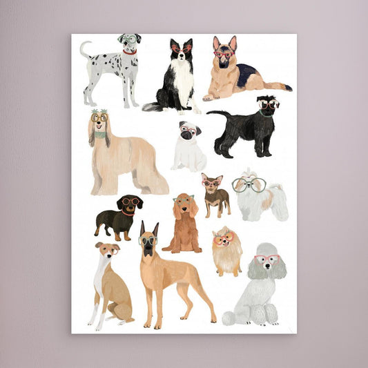 Dogs in glasses Print by Hanna Melin