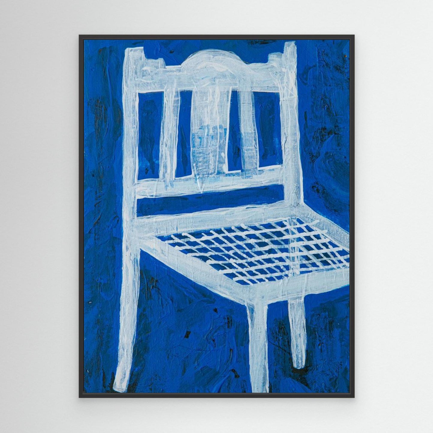 White Chair On Blue by Dale Hefer &Amp; Family