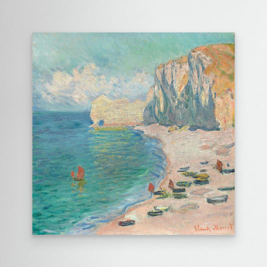 The Beach and the Falaise D'amont (1885) By Claude Monet. by Pictufy
