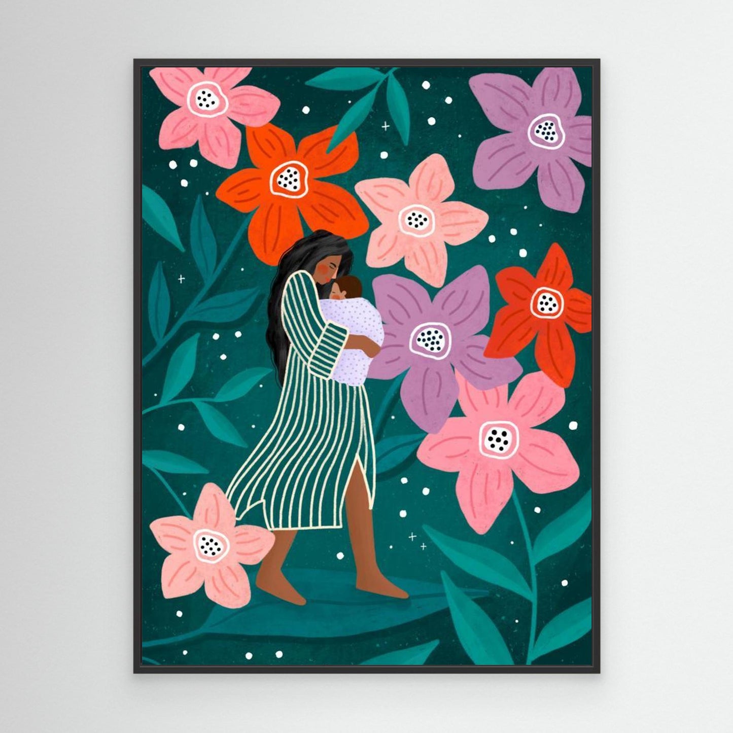 Mum and Baby in Floral Garden by Bea Müller
