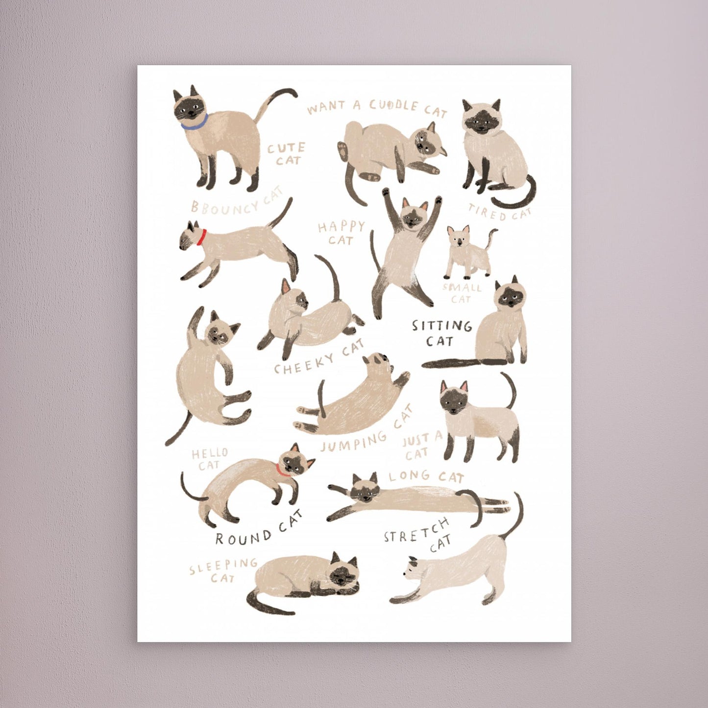 Siamese Cat Print by Hanna Melin