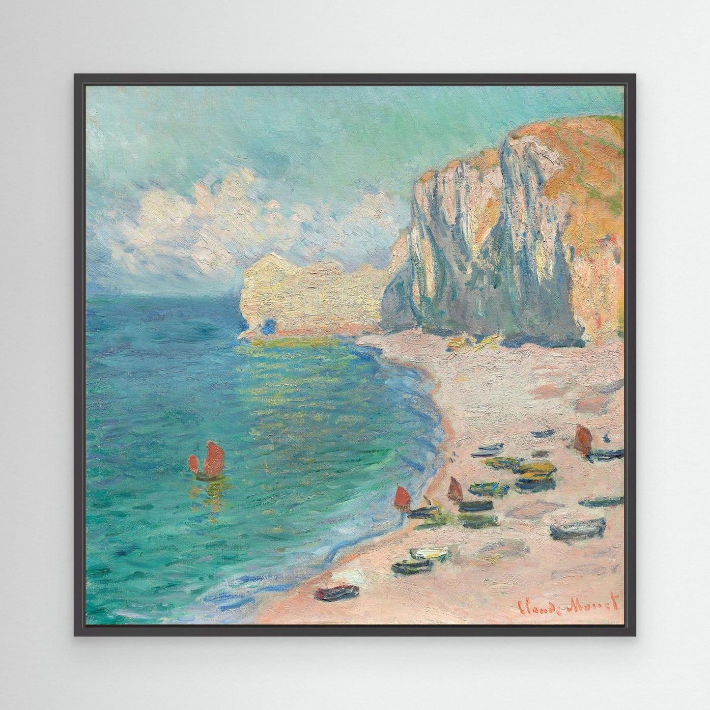The Beach and the Falaise D'amont (1885) By Claude Monet. by Pictufy