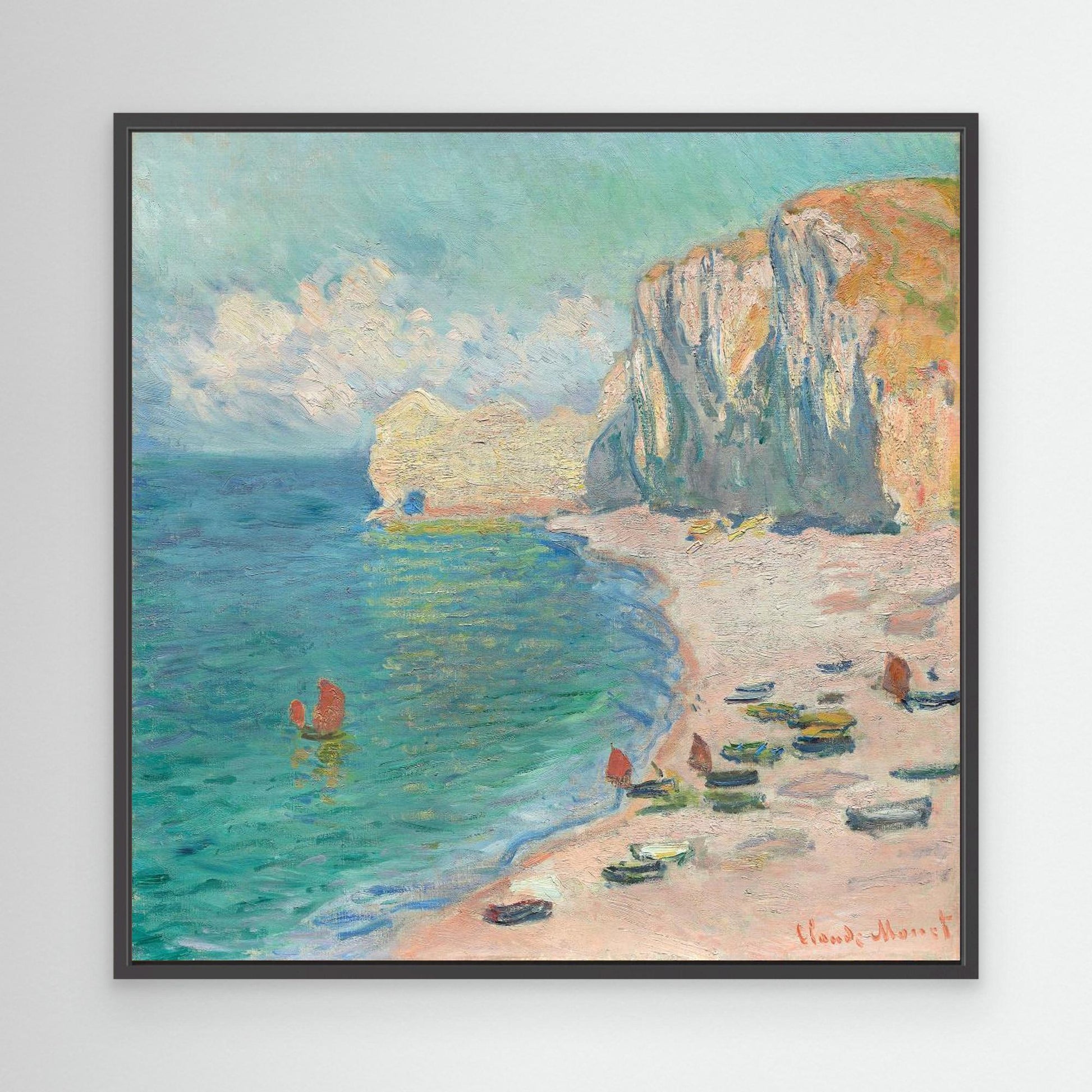 The Beach and the Falaise D'amont (1885) By Claude Monet. by Pictufy