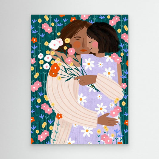 Mother and Daughter in wildflower garden by Bea Müller