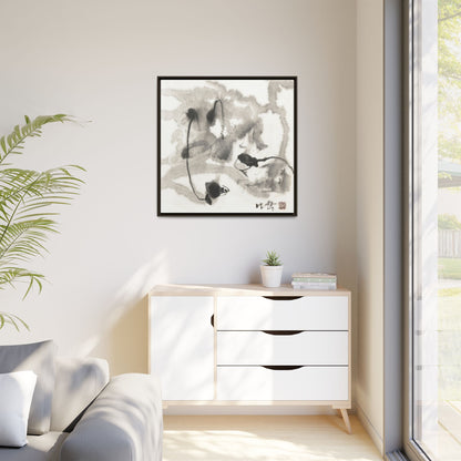 Framed Matte Canvas Art - Abstract Hotel Scenic Decor - Multi-Color Wall Art