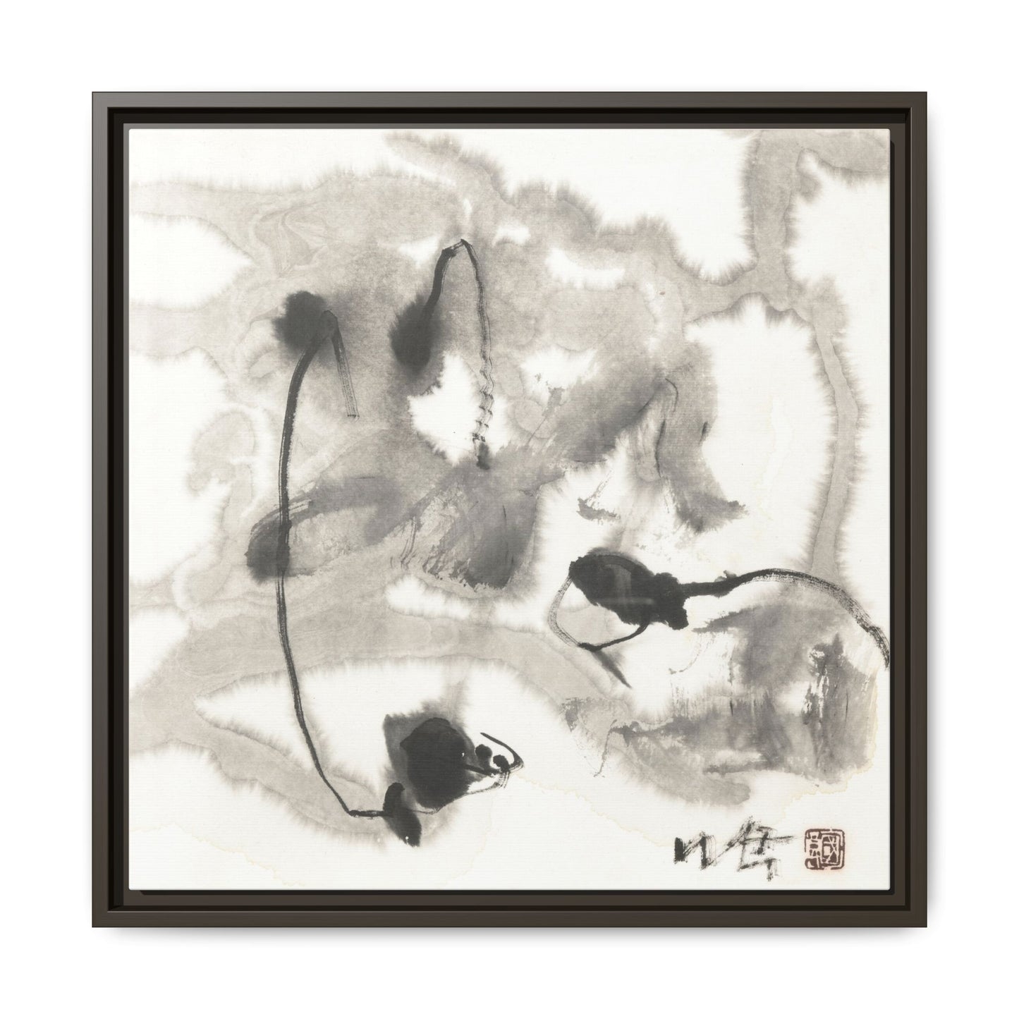 Framed Matte Canvas Art - Abstract Hotel Scenic Decor - Multi-Color Wall Art