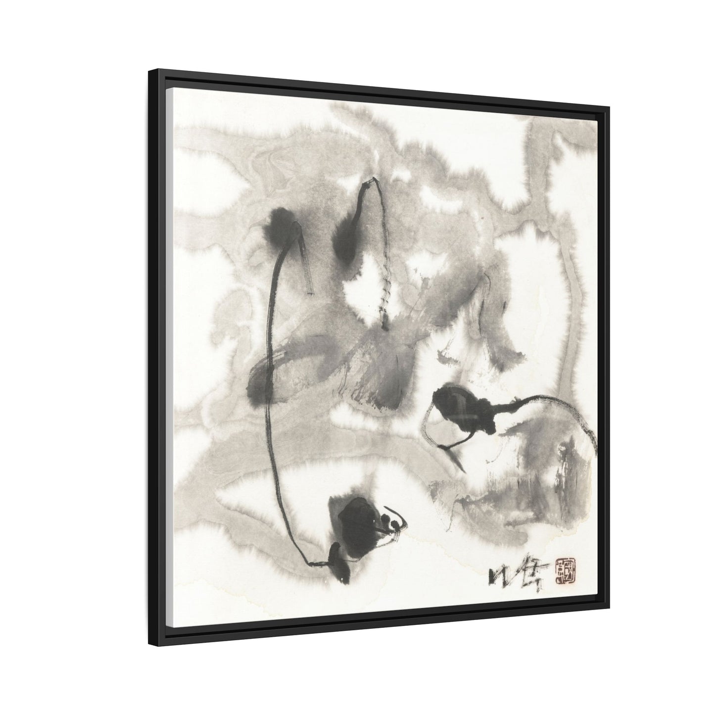 Framed Matte Canvas Art - Abstract Hotel Scenic Decor - Multi-Color Wall Art