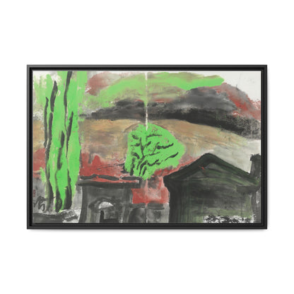 Framed Matte Canvas Wall Art - Vibrant Abstract Landscape