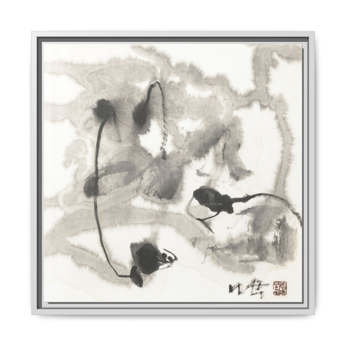 Framed Matte Canvas Art - Abstract Hotel Scenic Decor - Multi-Color Wall Art