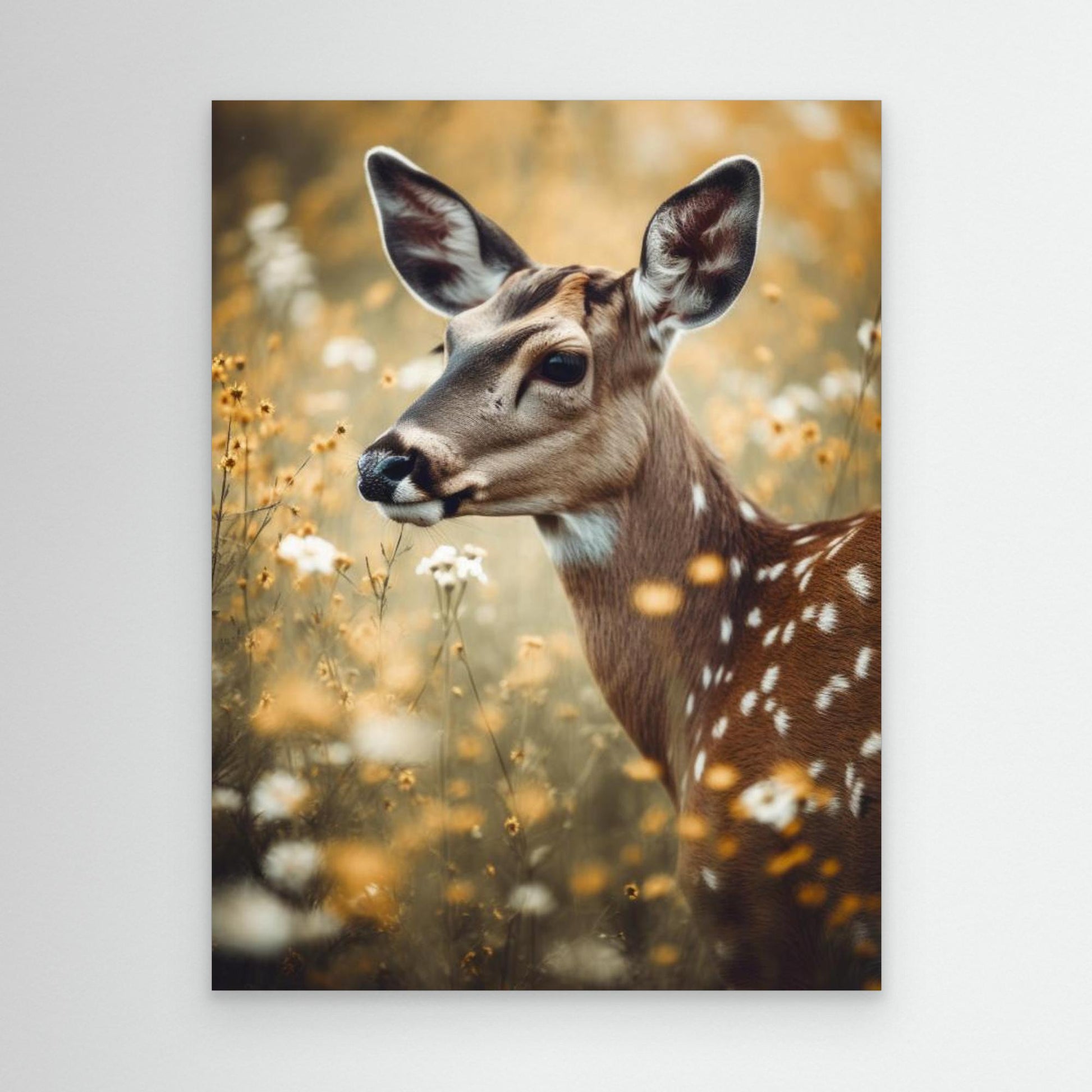 Deer In Flower Field by Treechild