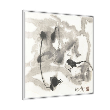 Framed Matte Canvas Art - Abstract Hotel Scenic Decor - Multi-Color Wall Art