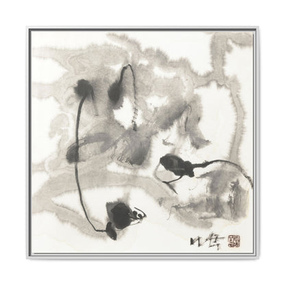 Framed Matte Canvas Art - Abstract Hotel Scenic Decor - Multi-Color Wall Art