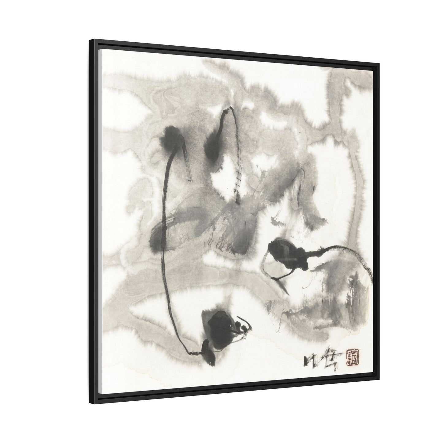 Framed Matte Canvas Art - Abstract Hotel Scenic Decor - Multi-Color Wall Art