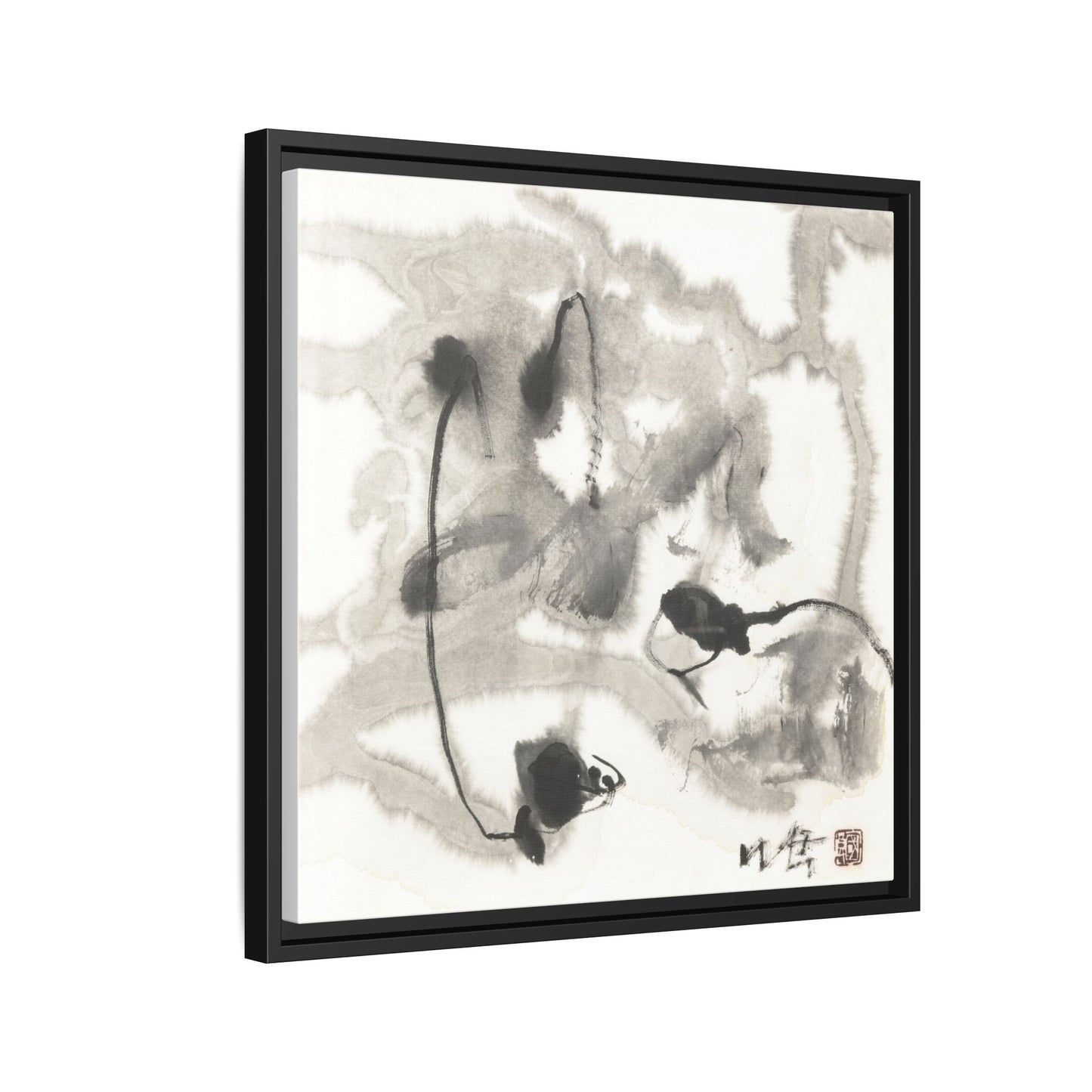 Framed Matte Canvas Art - Abstract Hotel Scenic Decor - Multi-Color Wall Art
