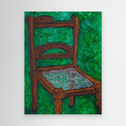 Wooden  Chair On Green by Dale Hefer &Amp; Family