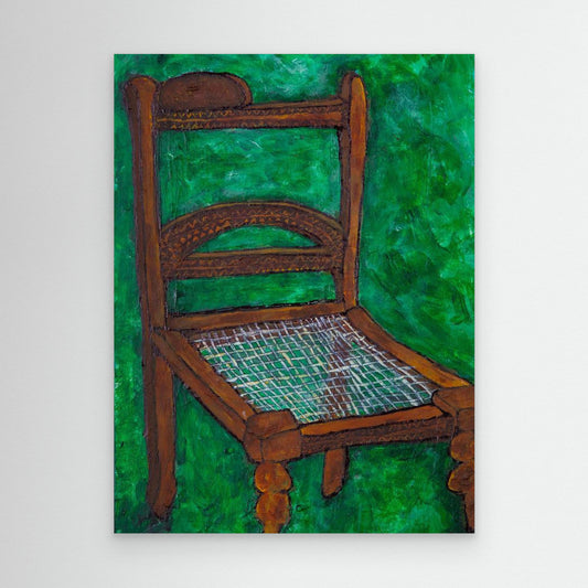 Wooden  Chair On Green by Dale Hefer &Amp; Family