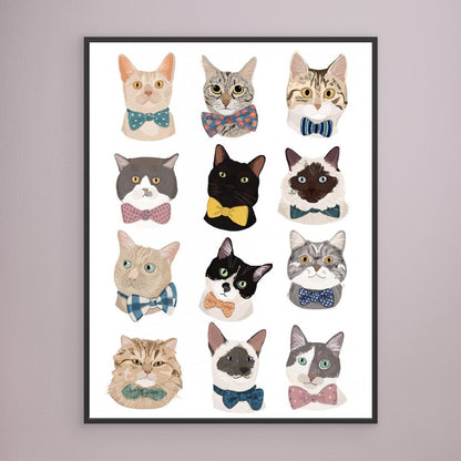 Cats In Bow Tie by Hanna Melin