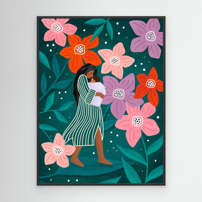 Mum and Baby in Floral Garden by Bea Müller