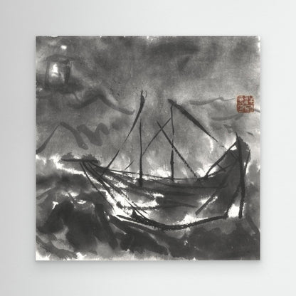 Anchored at Night - Canvas Print