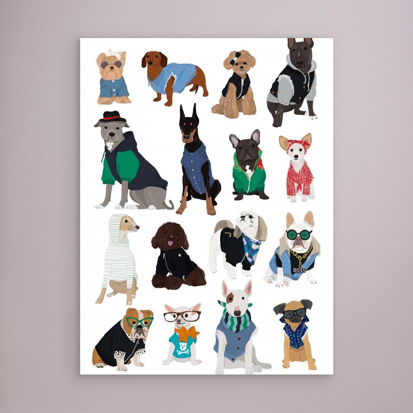 Cool Dog Print by Hanna Melin