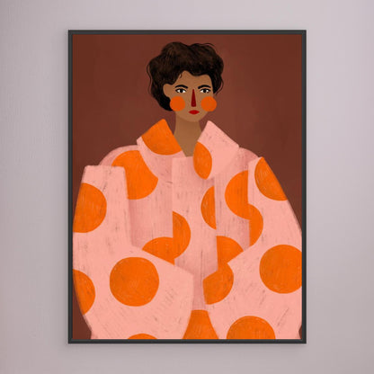Woman With Orange Dots by Bea Müller